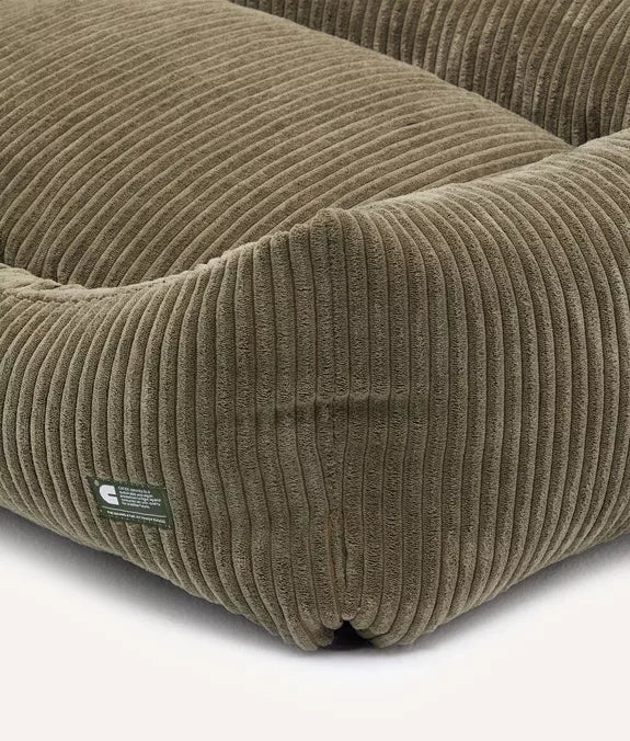 Grünes Cord-Hundebett | Snozy