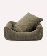 Grünes Cord-Hundebett | Snozy