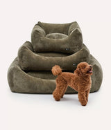 Grünes Cord-Hundebett | Snozy