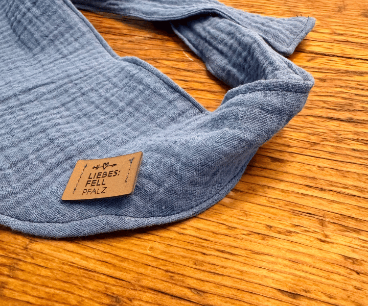Hundehalstuch | Knalltüte - Taubenblau |  Musselin |  Liebesfell
